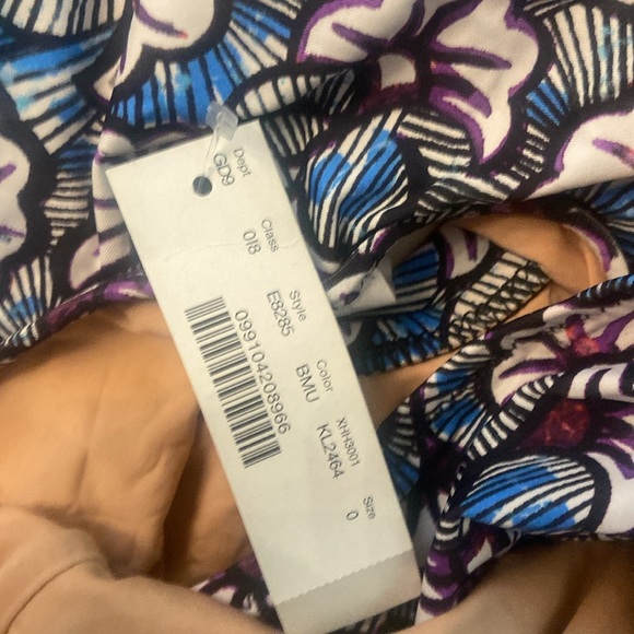 JCrew Criss Cross Neckline Tie Neck Ruched One Piece Swim Suit Sz 0 NEW E8285 - Picture 3 of 4